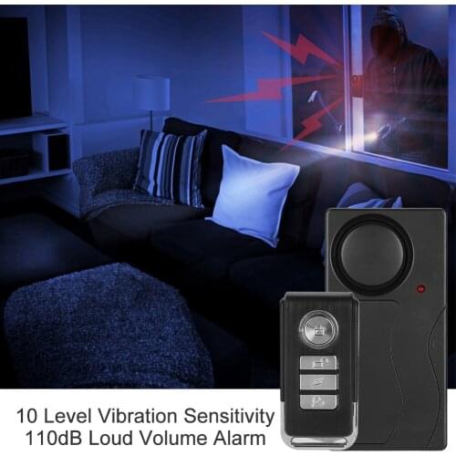 Wireless Vibration Alarm Detector Bicycle Wireless Remote Control Security Burglar Warning Alarm for Door Window Bicycle