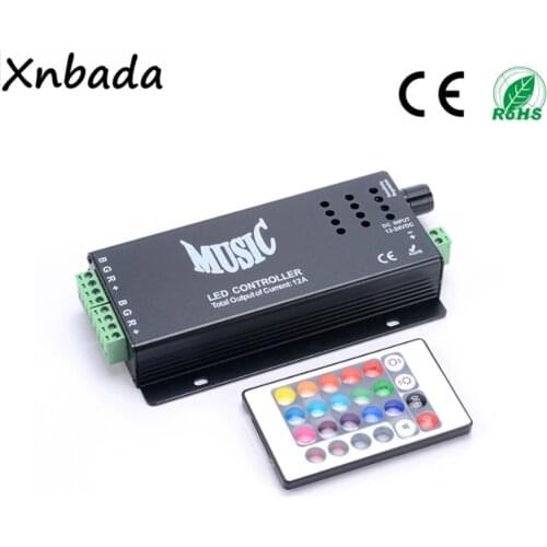 RGB Led Strip Music Led Controller 24Keys Wireless IR Remote Music Sound Control For RGB LED Light DC12-24V
