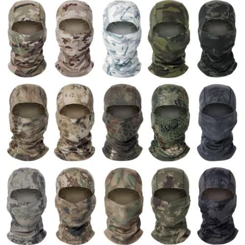 Tactical Balaclava Army Military Full Face Mask CS Wargame Hunting Cycling Sports Helmet Liner Cap Multicam CP Camouflage Scarf