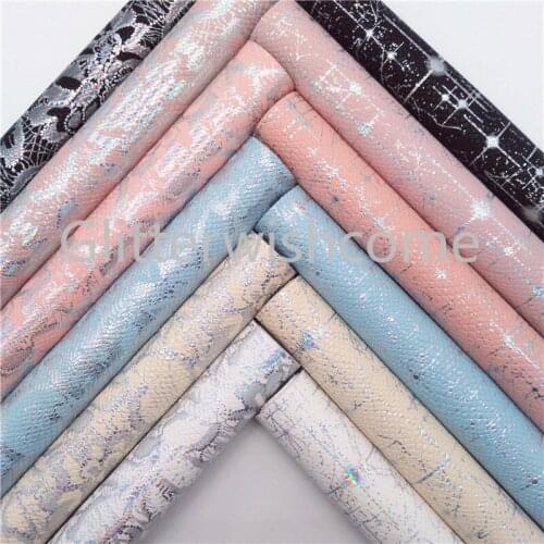 Glitterwishcome 21X29CM A4 Size Iridescent Faux Leather Fabric, Synthetic Leather Sheets, Vinyl Fabric for Bows, GM463A