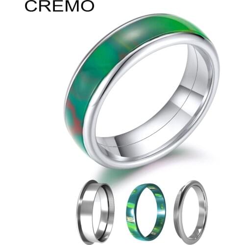 Yoiumit Interchangeable Rings Women Multicolor Wedding Ring Dainty Ring Vintage Cocktail Statement Stainless Steel Finger Rings