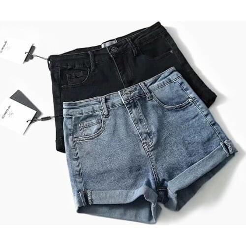 High Waist Denim Shorts for Women Vintage Sexy Stretch Shorts Jeans Women Denim Shorts Feminino Slim Shorts Jeans Female