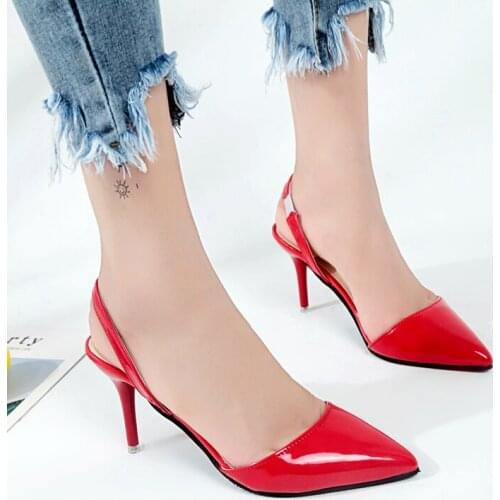Ladies stiletto woman fashion bow strap casual high heels For High Heel Office Shoes Concise Elegant High-heeled shoes U22-36