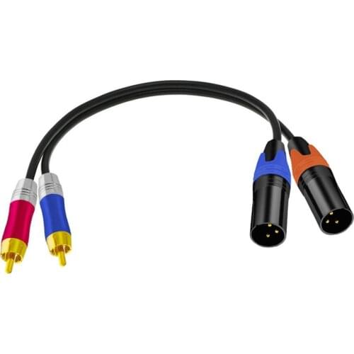 1m 30cm 2RCA Jack Male Audio RCA Cable to Dual XLR female Cannon Cable AUX Audio Cable Shileded For Amplifier Mixer Mixing Plug