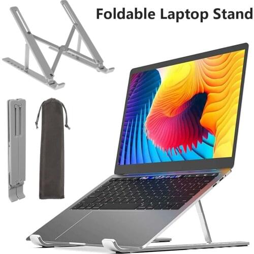 17 in Aluminium Foldable Portable Laptop Stand Notebook Support Laptop Base Macbook Pro Holder Adjustable Bracket Computer