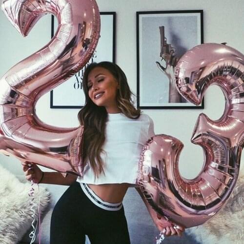 2pcs 32/40'' Big Size Number 23 years old foil helium balloons Rose gold Adults birthday party anniversary decor balaos supplies