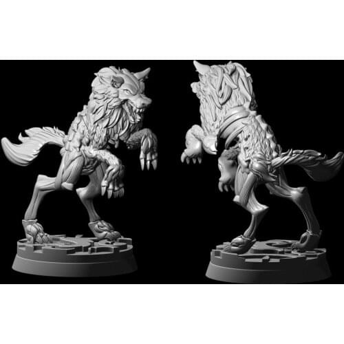 38mm 56mm Resin Model Angry Wolf Figure Unpainted No Color DW-08
