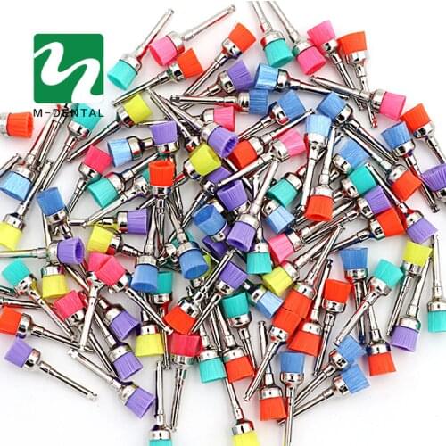 50 pcs Colorful Dental Polishing Brush Polisher Prophy Rubber Cup Latch Nylon For Dentistry Lab