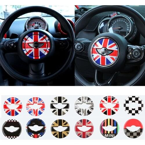 Car Steering Wheel Center 3D Dedicated Car Sticker For Mini Cooper R55 R56 R60 R61 F55 F56 F60 Clubman Countryman Accessories