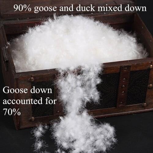 Free shipping 90% white goose & duck mixed down/ goose accounted for 70% /fill power 750/comforter and jacket filler/ 1 lb price