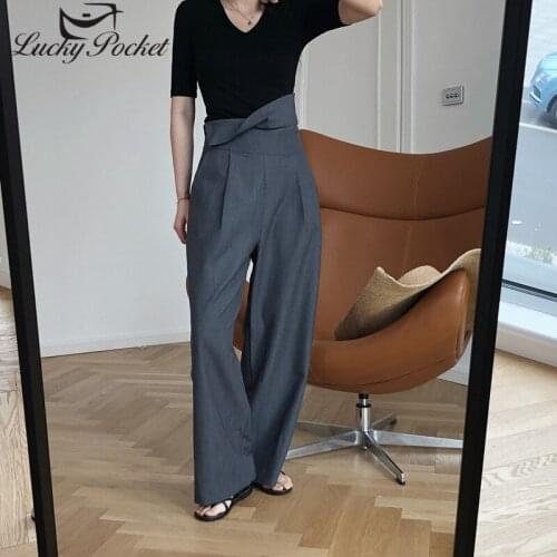 Women Spring Autumn Fashion Solid Color Loose Casual Wide Leg Pants Female High Quality Comfortable Trousers Ladies Pants ML328