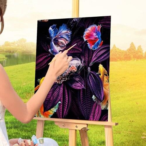 Flower Animals Coloring By Numbers Painting Package Acrylic Paints 50*70 Picture By Numbers Photo Decoration For Wholesale