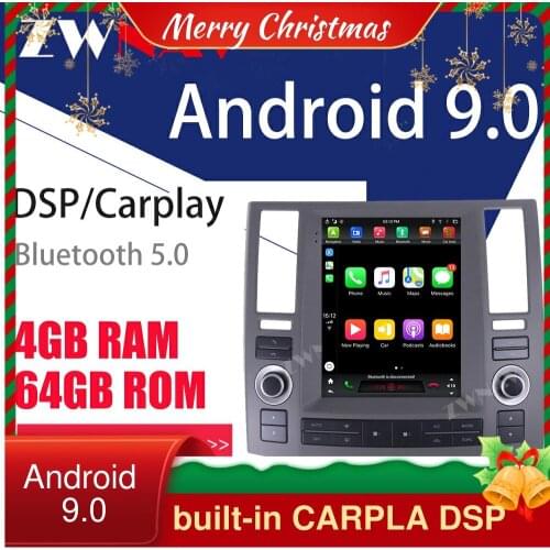 For Infiniti FX FX35 FX45 Car Multimedia Player Stereo Radio GPS Navigation Vertical Screen Tesla 10.4 inch Android 9.0 PX6