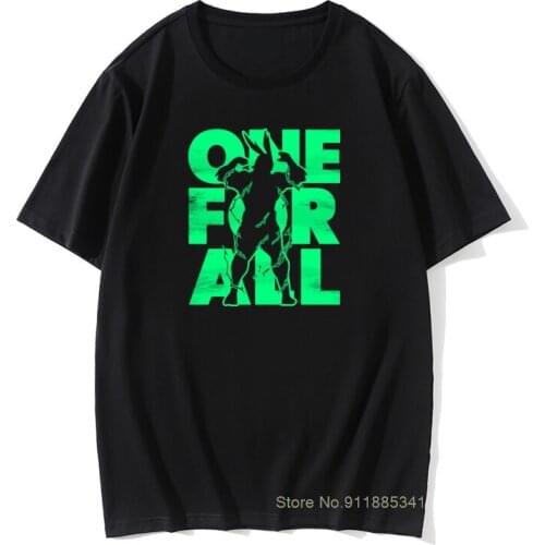 Boku no hero T shirt Pure Cotton 2021 Humorous One For All Might Academia T-shirt T-Shirt Big Size T Shirt