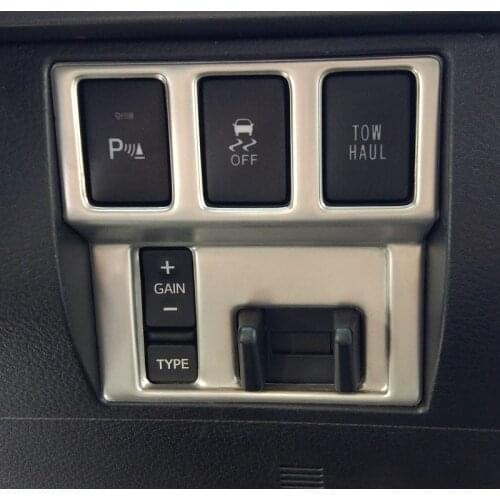 St. Steel Interior parking system radar trailer side mirrors head light lamp control switch button cover trim for Toyota Tundra