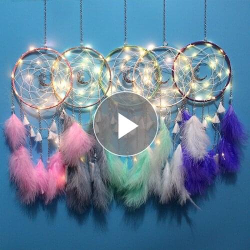 DIY Craft Toys Dromenvanger White Chain Dream Catcher Simple Handmade Bedroom Ornaments Moonlight Dream Catcher Creative Gifts