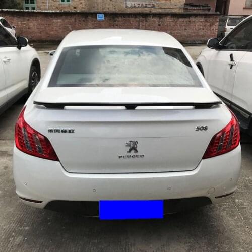 Use For Peugeot 508 2011-2016 Year Spoiler ABS Plastic Carbon Fiber Look Rear Trunk Wing Car Body Kit Accessories