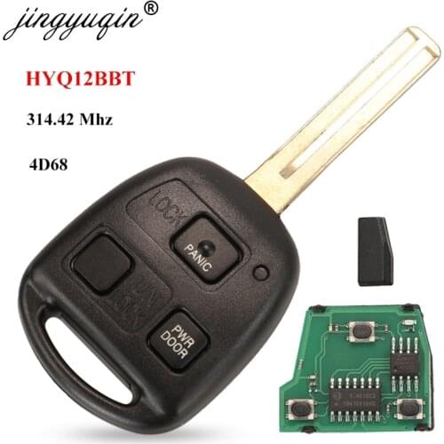 Jingyuqin 5pcs 3 Buttons 314.4MHz 4D68 Car Key Head Remote for Toyota for Lexus RX330 RX350 RX400h RX450h HYQ12BBT