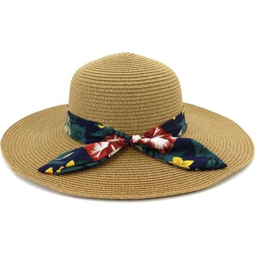 Summer sun shade straw hat ladies oversized 10cm wide brim beach hat seaside sunscreen big brim sun hat wholesale