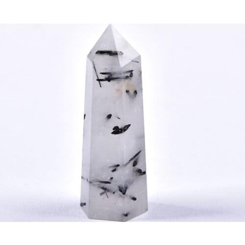 Natural black Tourmaline Point Wand Obelisk Crystal Quartz stones for Healing