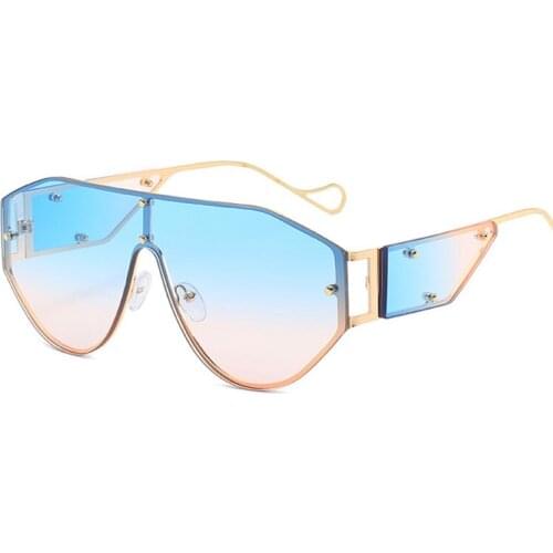 New Cool One Piece Square Sunglasses Women 2020 Vintage Rimless Sun Glasses Oculos Feminino Lentes Gafas De Sol Mujer Sunglass