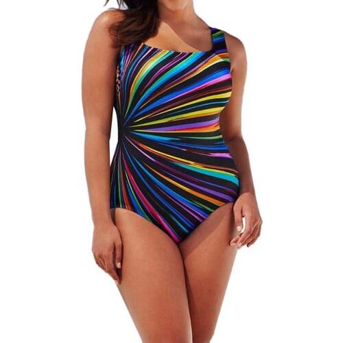 Striped Women Swimming Suit Sexy Swimsuit Backless Monokini Beach Swimwear Push Up Bikinis One Piece Biquini Plus Size L-5XL