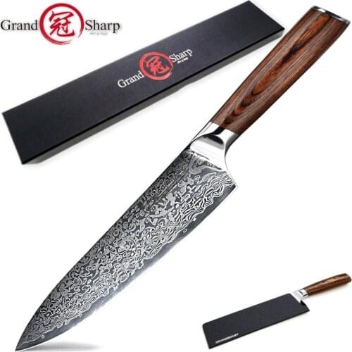 Professional Chef Knife Genuine German Stainless Steel Sanding Laser Pattern Knives Sharp Blade Cooking Tool Gift Box Sheath NEW