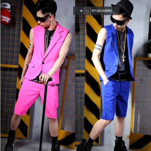 S-5xl Suit Vest Set Men Singer Djdsnight Club Bar Hairdresser Stage Singer Performance Outerwear 2020 New Fashion Trend