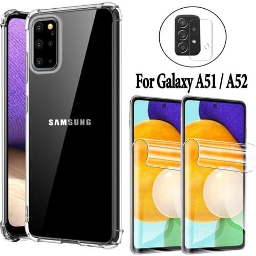 On Samsung A 52, Bumper Cover for Samsung A52 Hydrogel Protector Samsung Galaxy A52 A51 4G galaxya51 5G a52-samsung silicone funda samsunga52 case anti impacto A52