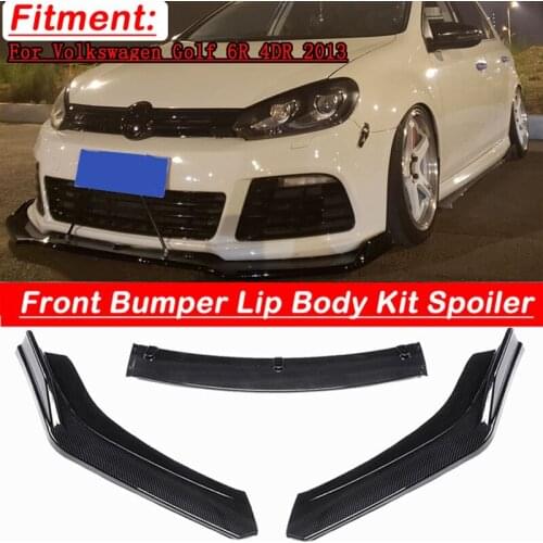3PCS Car Front Bumper Splitter Lip Spoiler Diffuser Protector Guard Cover Trim For VW For Golf 4DR 6R 2013