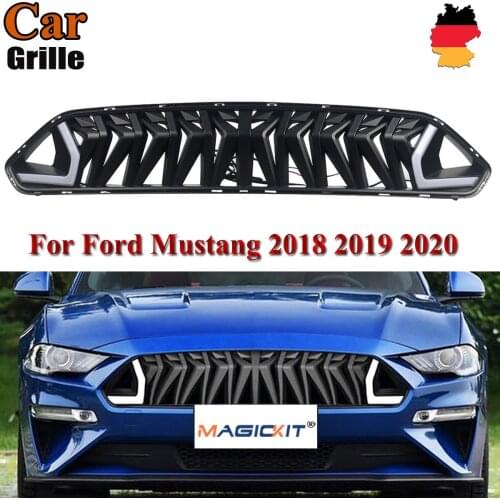 MagicKit LED DRL FOR 2018 2019 2020 FORD MUSTANG SHARK FRONT UPPER BUMPER GRILL BLACK