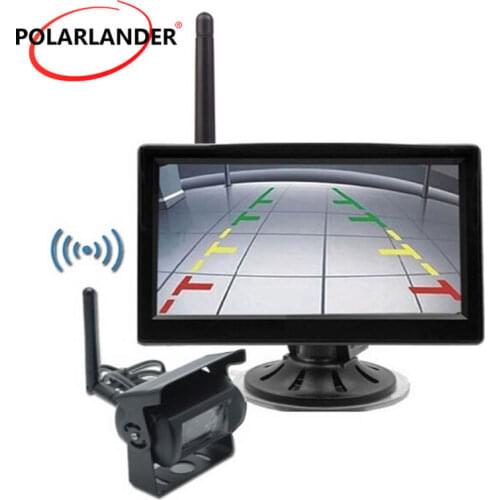 TFT LCD Wireless 5 inch Monitor for Car Rear View Camera Parking KIT sale 2CH Video Input Built in Transmitter 2 24V Car Truck