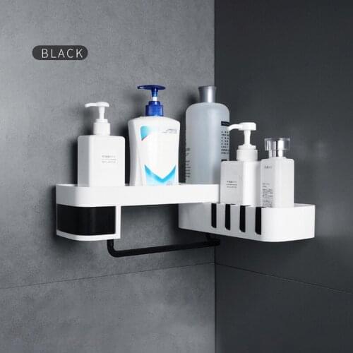 Corner Shower Shelf Bathroom Shampoo Shower Shelf Holder Kitchen Storage Rack Organizer Wall Mounted Rotatable Bath Accessories