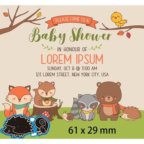 Cutting Dies Animal Baby Show Cute Fox Bear Stencil Craft for Scrapbook Stamps Dies Embossing Paper Gift Card