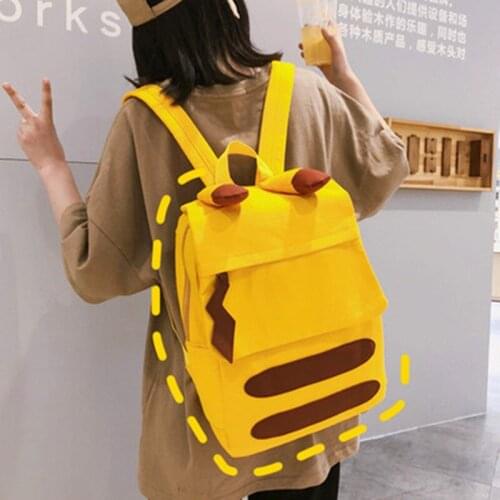 Japanese soft girl Yellow cartoon backpack cartoon cute student travel backpack personality canvas school bag рюкзак женский