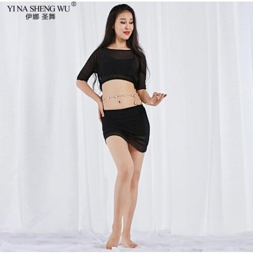 New Arrivals Women Belly Dance Wear Class Clothes Milk Fiber Outfit Batwing Sleeve Bellydance Top and Skirt 2pcs Set Belly chain