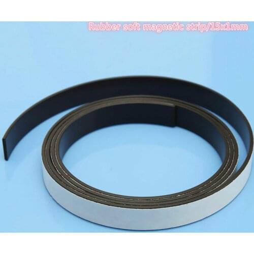 1 Meter Self Adhesive Flexible Soft Magnet Magnetic Strip Rubber Magnets Tape for Crafts 15mm x 1mm