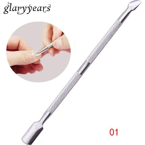 1 Piece Nail Art Spade Cuticle Pusher Pedicure Manicure Repair Callus Nail Care Tool Double Side Cuticle Remove Stainless New 01