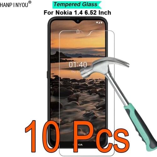 10 Pcs/Lot For Nokia 1.4 6.52" 9H Hardness 2.5D Ultra-thin Toughened Tempered Glass Film Screen Protector Guard