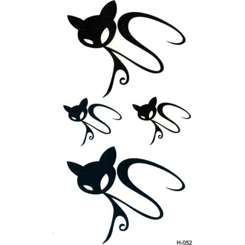 100pcs Black Cat waterproof temporary tattoos flash tattoo body arts paint 3D simulation henna tatoo xha