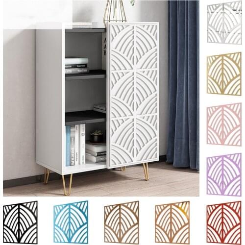 Plant Leaves Acrylic Hollow Mirror Stickers Color Living Room Bedroom Cabinet Furniture Decoration Mirror Decal Wall Sticker 4pc