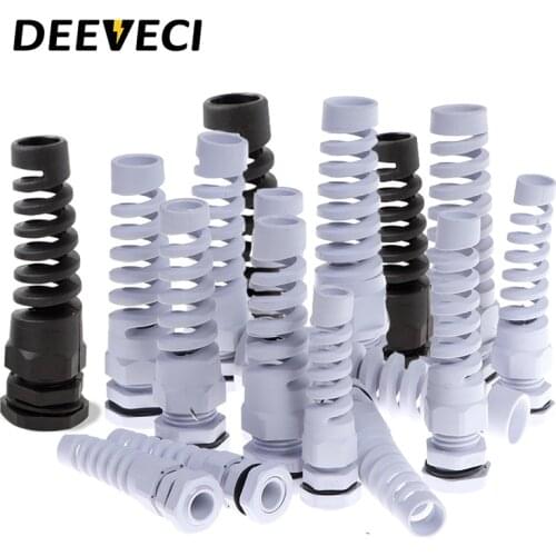 5PCS IP68 waterproof cable seal sleeve connector plastic screw stress protector M12 PG7 / PG9 / PG11 3-6mm anti-bending