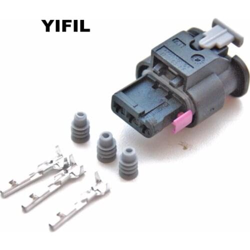 5pcs/lot 3 Pin/Way PDC Parking Sensor Plug Connector Socket Housing For AUDI VW SKODA 3C0973203 4H0973703 4F0973703