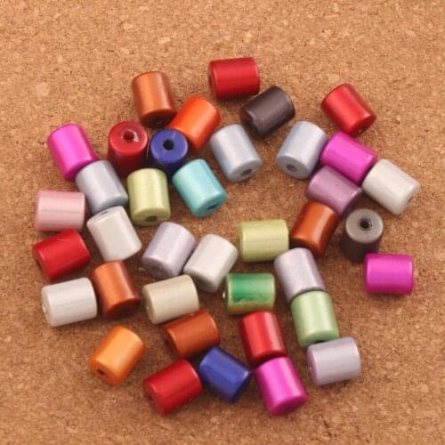 56pcs 8x10mm Colorful Acrylic Illusion Miracle Loose Bead Spacer Tube Beads Jewelry DIY L1804