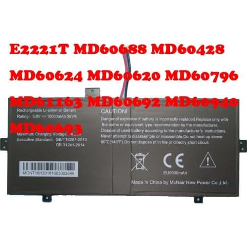 Laptop Battery For MEDION AKOYA E2221T MD60688 MD60428 MD60624 MD60620 MD60796 MD61163 MD60692 MD60940 10000 mAh 38 Wh 3.8V