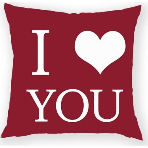 I Love U Patterned Decorative Special Design Pillow 27x27 cm