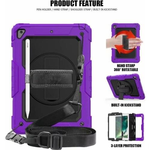 Kids Safe cover Hand Strap & Neck Strap For ipad pro 9.7 cases 360 Degrees Rotating Case for Apple iPad pro 9.7 inch tablet +pen