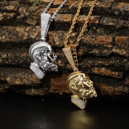 DNSCHIC NipseyHussle Avatar Side Face Pendant American Rapper Full of Zircon Jewelry Mens Hip Hop Hipster Necklace Jewelry