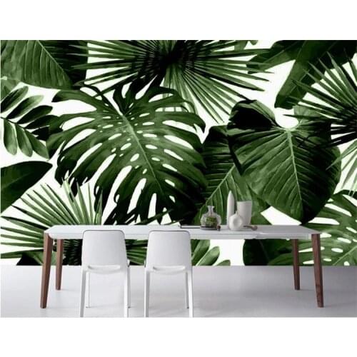 Large Custom Photo Wallpapers Retro Tropical Rainforest Palm Basho Leaf Living Room Bedroom TV Background Wall