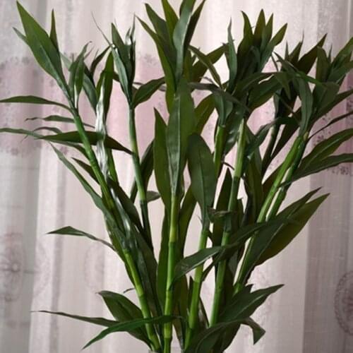 Fake Fortune Bamboo Green Artificial Leaf Plastic Plants Garden Home Table Decorative Flowers